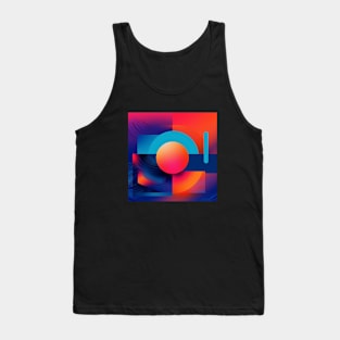 Orange Blue Abstract Geometric Art Tank Top